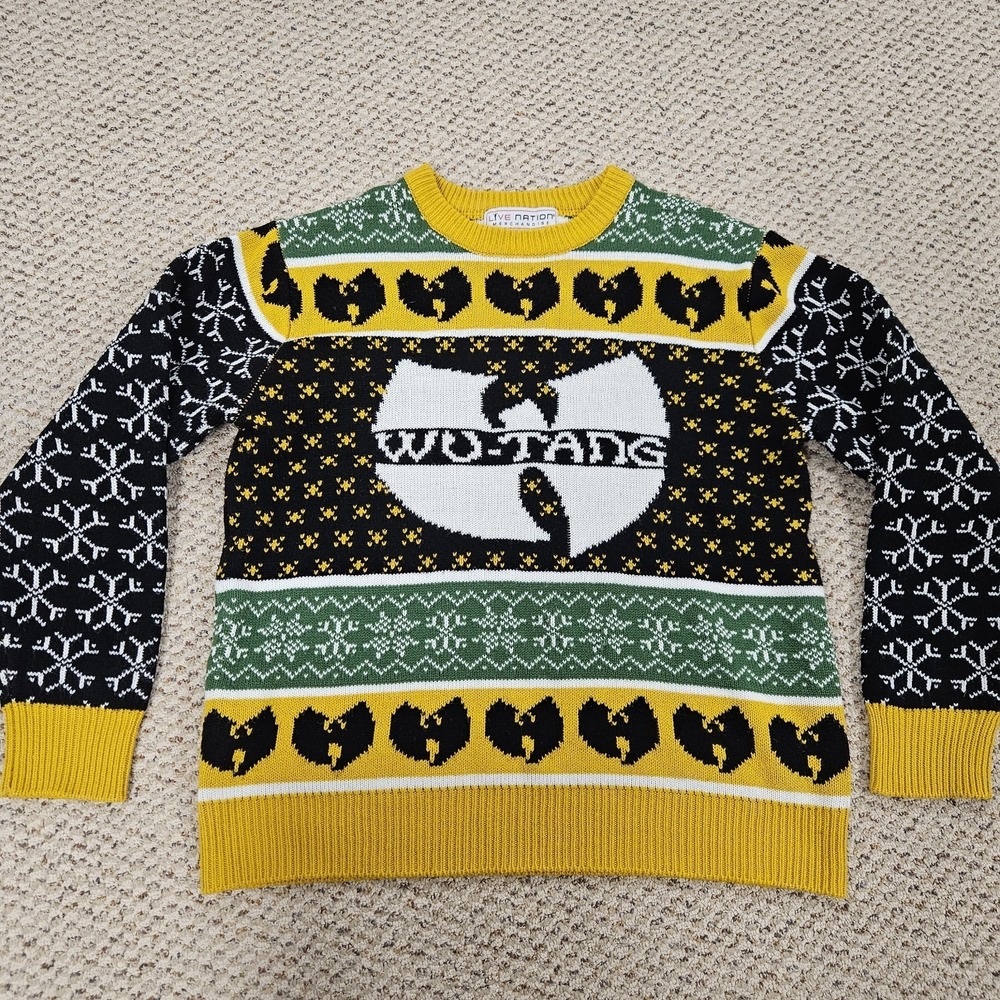 Adult Unisex Wu-Tang Clan Logo Ugly Christmas Sweater - Large
